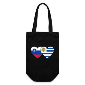 Slovenia Uruguay Heart Flag - Gift Bag for Bottles - black - Front