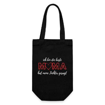 Liebevolles Mutter Kind Shirt Muttertag Geschenk - Geschenkbeutel für Flaschen - Schwarz - Vorne