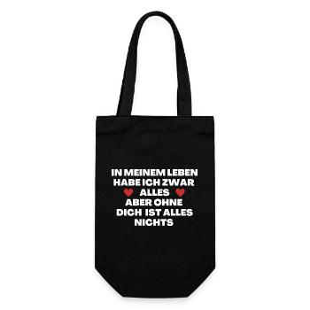 Ich liebe dich Lieblingsmensch - Geschenkbeutel für Flaschen - Schwarz - Vorne