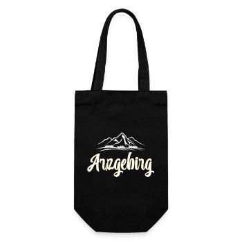 Arzgebirg Erzgebirge Heimat - Geschenkbeutel für Flaschen - Schwarz - Vorne