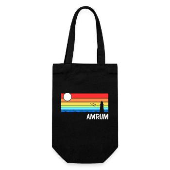 Amrum Nordsee Nordfriesische Insel Geschenk - Geschenkbeutel für Flaschen - Schwarz - Vorne