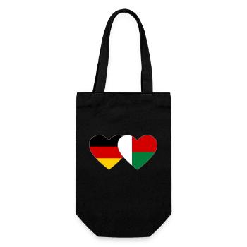 Germany Madagascar Heart Flag - Gift Bag for Bottles - black - Front