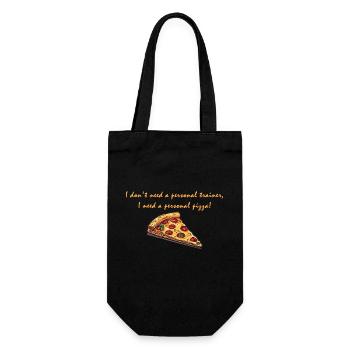 Pizza instead of a trainer - Gift Bag for Bottles - black - Front