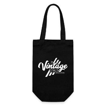 Jahrgang 1963 Geburtstag Vintage Sprüche - Geschenkbeutel für Flaschen - Schwarz - Vorne