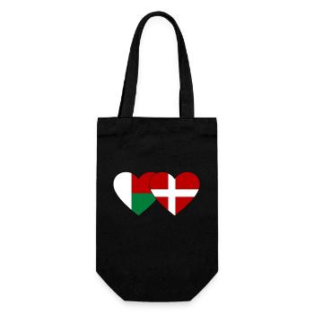 Madagascar Danemark Drapeau du Cœur - Sac à bouteille - noir - Devant