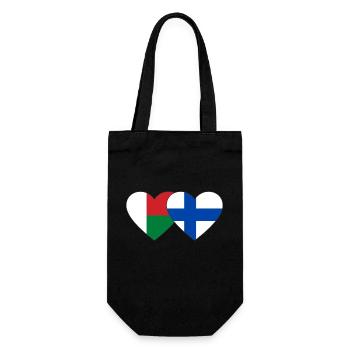 Madagascar Finlande Drapeau du Cœur - Sac à bouteille - noir - Devant