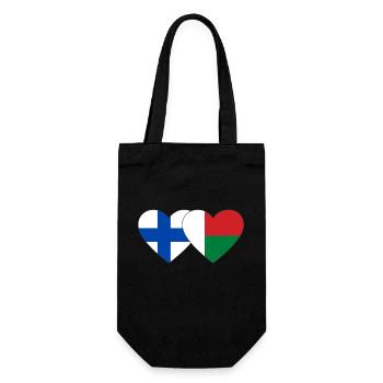 Finlande Madagascar Drapeau du Cœur - Sac à bouteille - noir - Devant