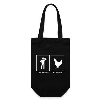 Ihr Ehemann - Mein Ehemann - Bauernhof Huhn - Geschenkbeutel für Flaschen - Schwarz - Vorne