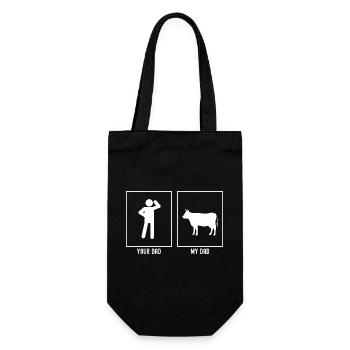 Ton père - Mon père - Vache de ferme - Sac à bouteille - noir - Devant