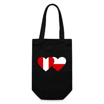 Pérou Pologne Cœur Drapeau - Sac à bouteille - noir - Devant