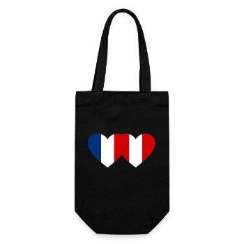 France Pérou Drapeau du Cœur - Sac à bouteille - noir - Devant
