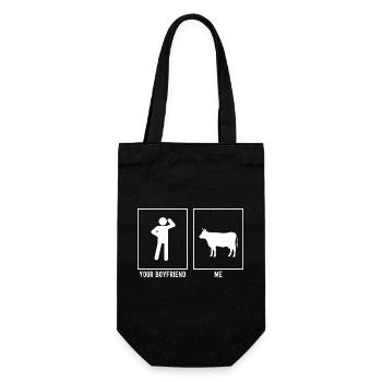 Dein Freund - Ich - Landwirtschaftliche Kuh - Geschenkbeutel für Flaschen - Schwarz - Vorne