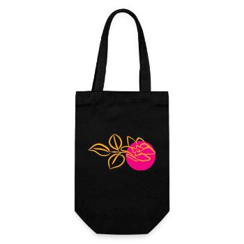 Flower Flower Plant - Gift Bag for Bottles - black - Front