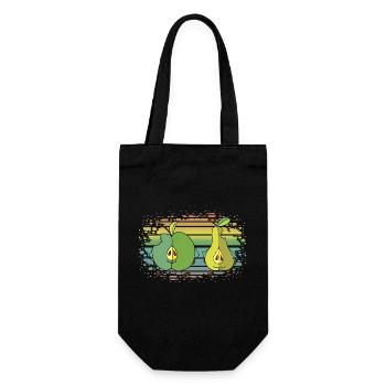 Pomme et poire - Sac à bouteille - noir - Devant