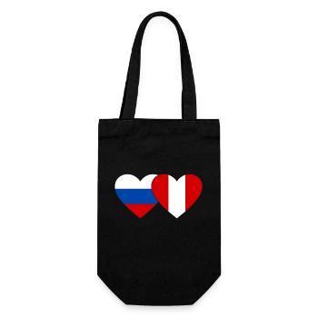 Russie Pérou Drapeau du Cœur - Sac à bouteille - noir - Devant