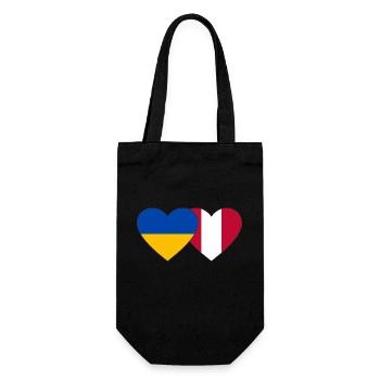 Ukraine Pérou Drapeau du Cœur - Sac à bouteille - noir - Devant