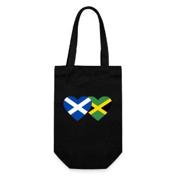 Schottland Jamaika Herz Flagge - Geschenkbeutel für Flaschen - Schwarz - Vorne