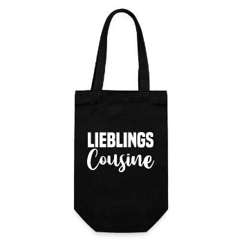 Lieblings Cousinee - Geschenkbeutel für Flaschen - Schwarz - Vorne