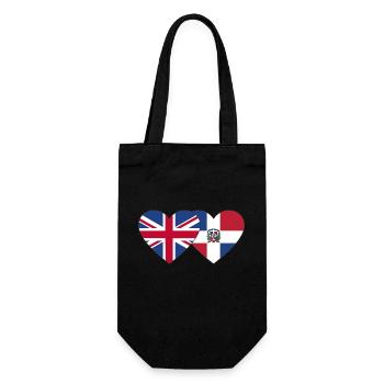 England Dominican Republic Flag Heart - Gift Bag for Bottles - black - Front