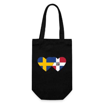 Schweden Dominikanische Republik Flagge Herz - Geschenkbeutel für Flaschen - Schwarz - Vorne