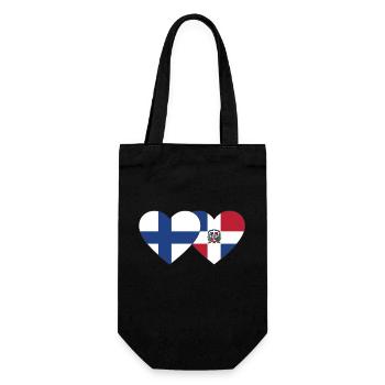 Finlande République dominicaine Flag Heart - Sac à bouteille - noir - Devant