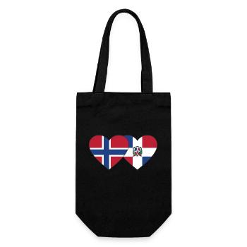 Norway Dominican Republic Flag Heart - Gift Bag for Bottles - black - Front