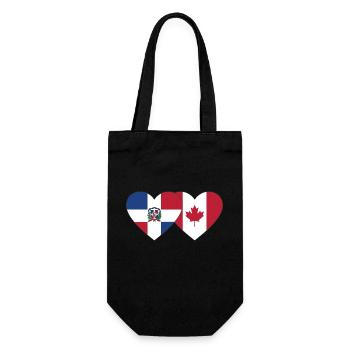 République dominicaine Canada Flag Heart - Sac à bouteille - noir - Devant