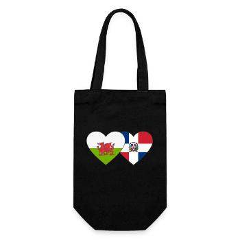 Pays de Galles République dominicaine Flag Heart - Sac à bouteille - noir - Devant