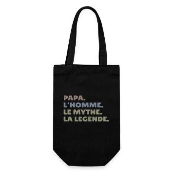 Le meilleur papa, c'est une légende, le plus fort - Sac à bouteille - noir - Devant
