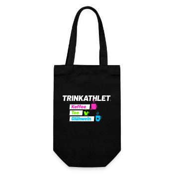 Trinkathlet weiss - Geschenkbeutel für Flaschen - Schwarz - Vorne