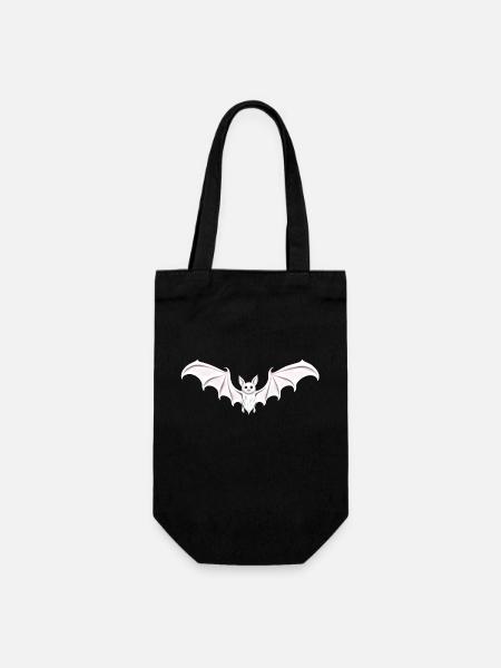 Fledermaus white bat goth - Gift Bag for Bottles - black