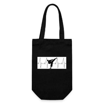 Herzschlag Karate Kickboxen MMA - Geschenkbeutel für Flaschen - Schwarz - Vorne