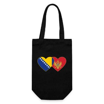 Bosnien Montenegro Flagge - Geschenkbeutel für Flaschen - Schwarz - Vorne