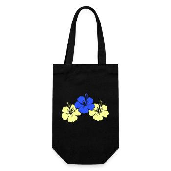 hibiskus flowers - Geschenkbeutel für Flaschen - Schwarz - Vorne