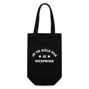 Je ne râle pas je m'exprime humour râleur râleuse - Sac à bouteille - noir - Devant