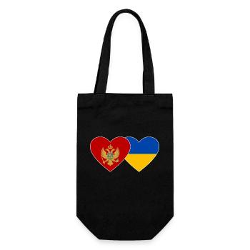 Montenegro Ukraine flag - Gift Bag for Bottles - black - Front