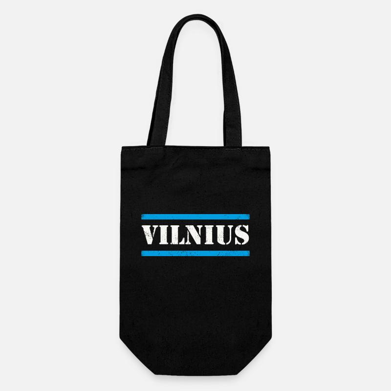 Vilnius - Geschenkbeutel für Flaschen - Schwarz
