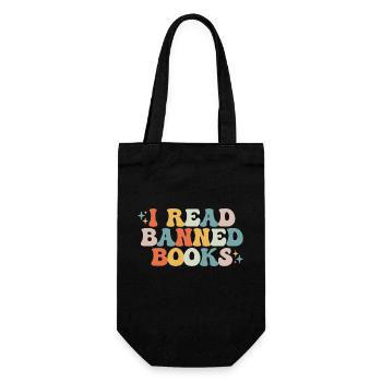 Ich habe verbotene Bücher gelesen - Geschenkbeutel für Flaschen - Schwarz - Vorne