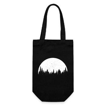 FOREST I Forest under starry sky silhouette - Gift Bag for Bottles - black - Front