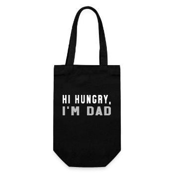Hi Hungry, I'm Dad Funny Father's Day Dad Joke - Gift Bag for Bottles - black - Front