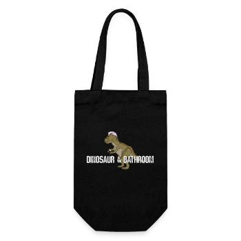 Dinosaurier im Badezimmer - Dino Humor - Geschenkbeutel für Flaschen - Schwarz - Vorne