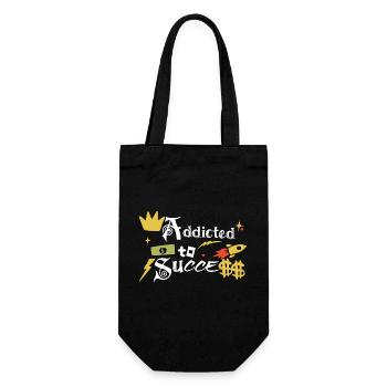 Süchtig nach Erfolg - Geschenkbeutel für Flaschen - Schwarz - Vorne