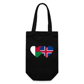 Madagascar Islande Flag Coeur - Sac à bouteille - noir - Devant