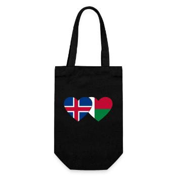 Islande Madagascar Flag Coeur - Sac à bouteille - noir - Devant