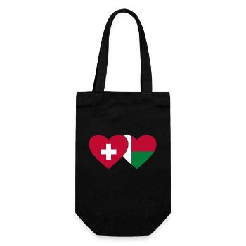 Suisse Madagascar Flag Heart - Sac à bouteille - noir - Devant