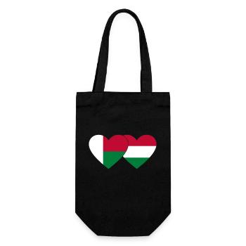 Madagascar Hongrie Flag Coeur - Sac à bouteille - noir - Devant