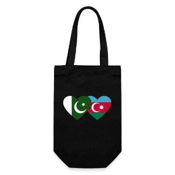 Pakistan Azerbaijan Flag Heart - Gift Bag for Bottles - black - Front