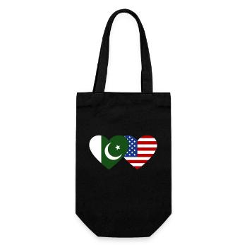 Pakistan USA Flag Heart - Gift Bag for Bottles - black - Front