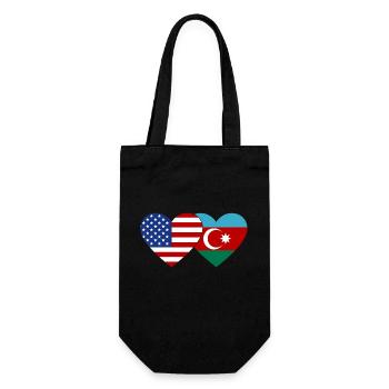 USA Azerbaijan flag heart - Gift Bag for Bottles - black - Front