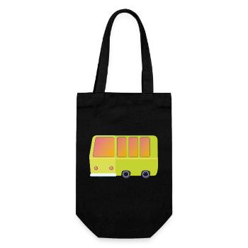 Der farbige Bus. - Geschenkbeutel für Flaschen - Schwarz - Vorne